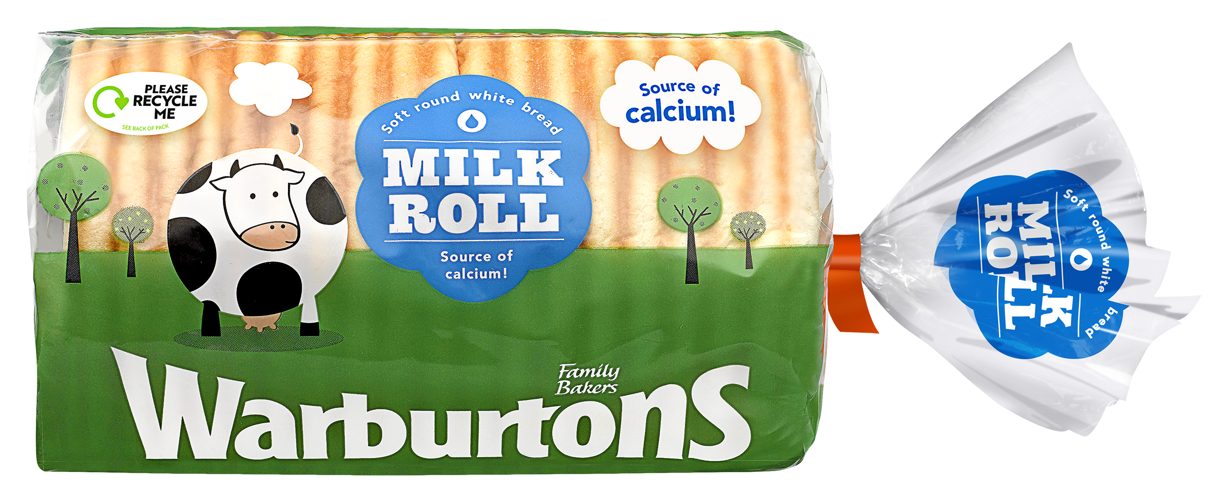 Milk Roll 400g Calcium Bread Warburtons