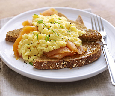 Smoked Salmon Scrambled Eggs | Breakfast Recipes | Warburtons