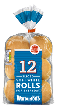 12 White Warburtons Rolls