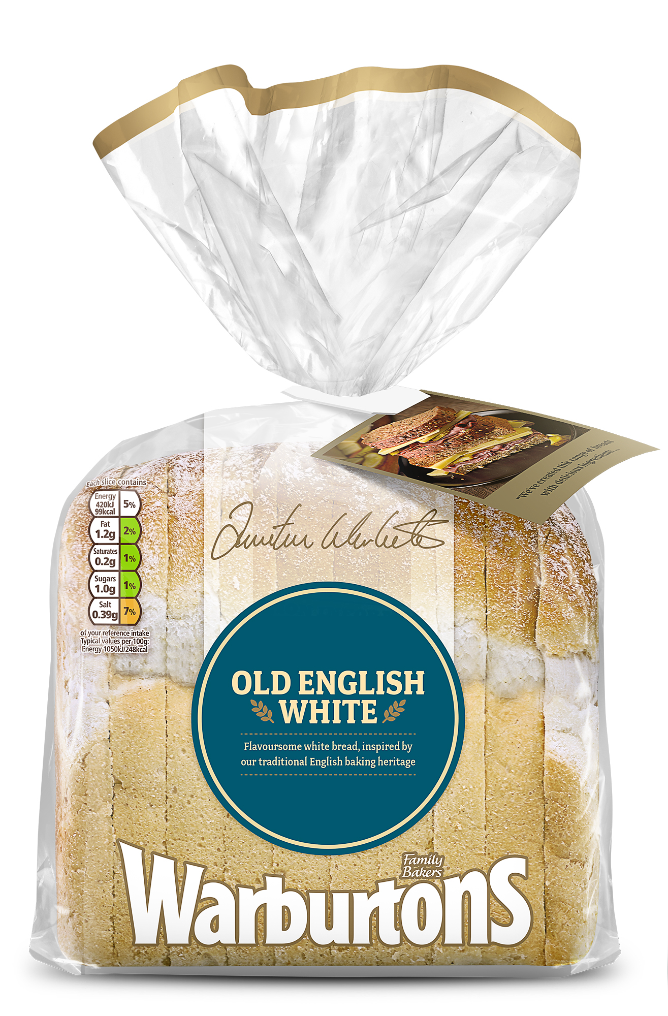 Old English White 400g Sliced White Bread Warburtons