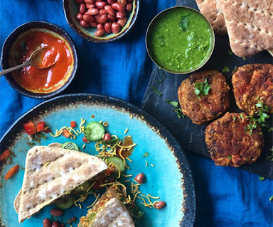 Sweet Potato and Tofu Dabeli