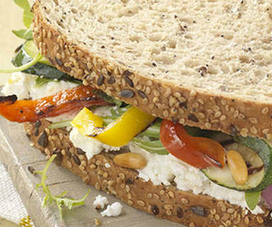 Warburtons Roasted Vegetables and Goats Cheese Sandwich