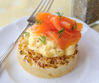 Warburtons Scrambled Egg and Smoked Salmon Crumpets