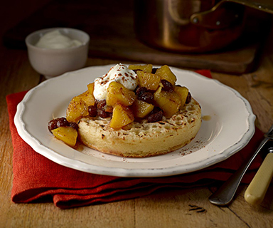Spiced Apples on a Warburtons Giant Crumpet