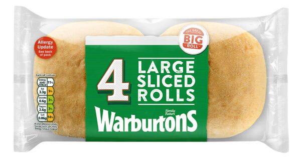 Warburtons 4 Large White Rolls