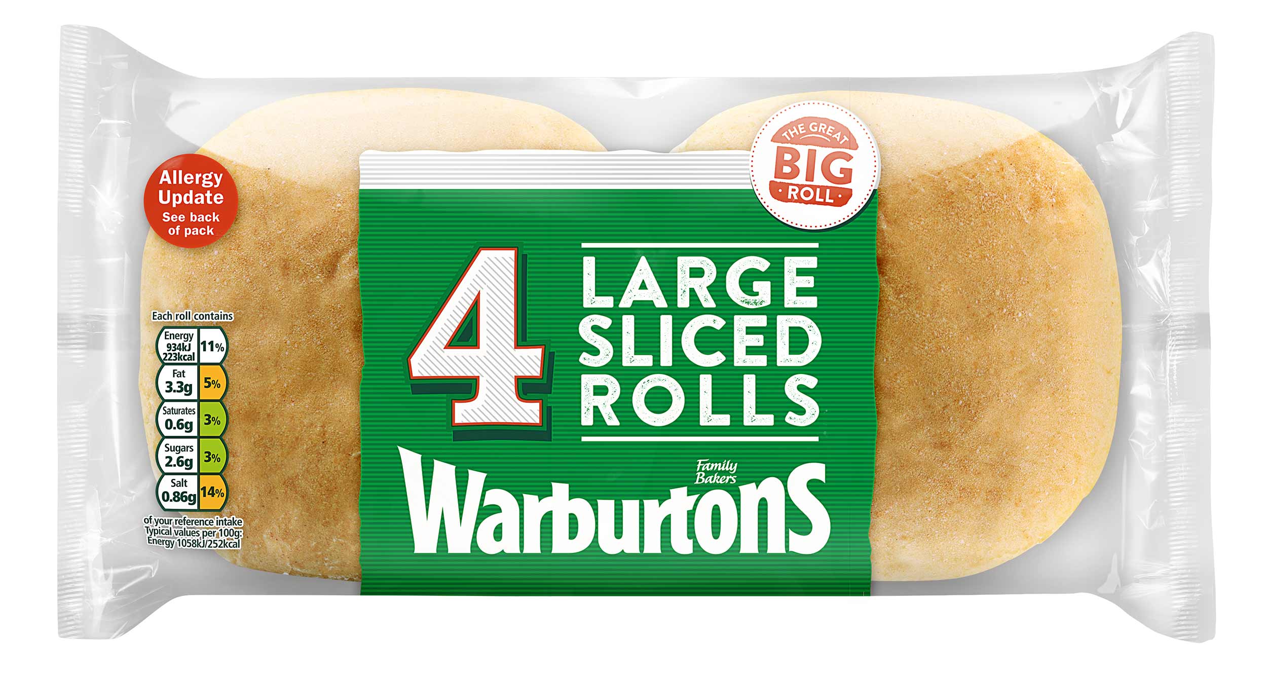4 Large White Rolls White Bread Rolls And Buns Warburtons