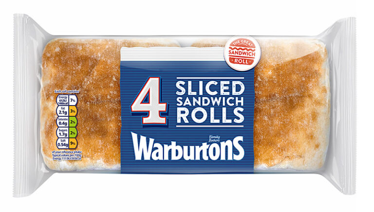 Warburtons 4 Sliced White Sandwich Rolls