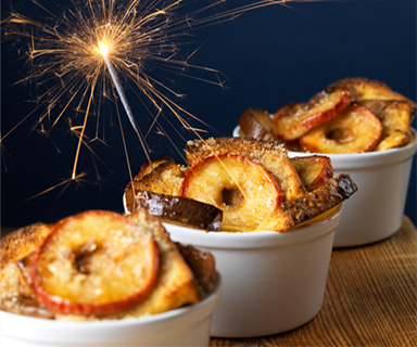 Bonfire Night Toffee Apple Bread and Butter Pudding by Warburtons