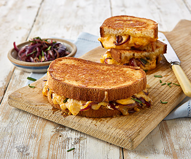 Tripled Grilled Cheese Warburtons Sandwich