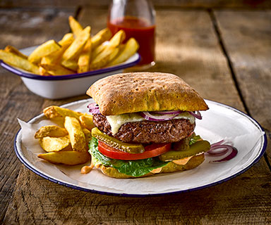 Warburtons Homemade Burgers with Spicy Mayo in Brioche Rolls