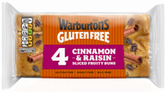 Warburtons Cinnamon and Raisin Fruity Buns (GF)