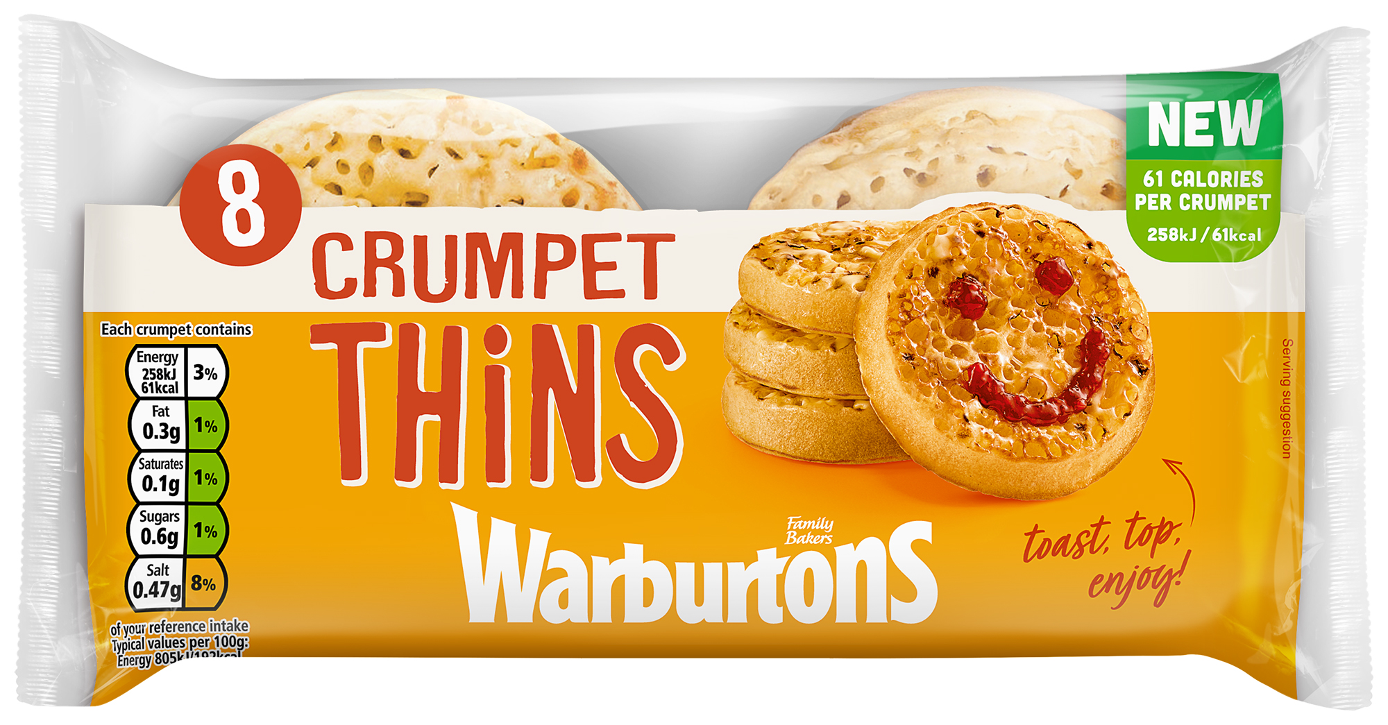 8 Warburtons Crumpet Thins | Crumpets | Warburtons