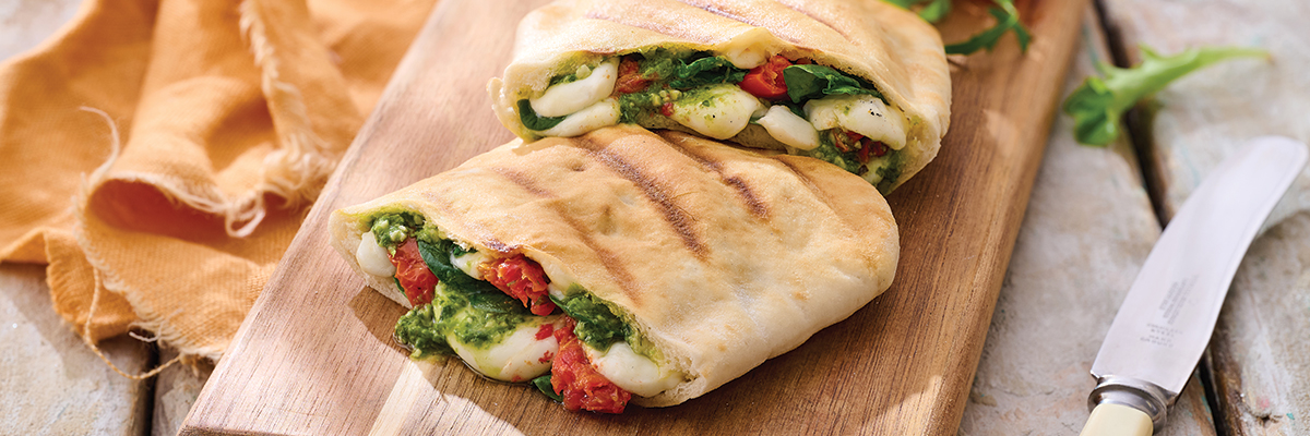 Warburtons Gluten Free Mozzarella and Pesto Grilled Cheese