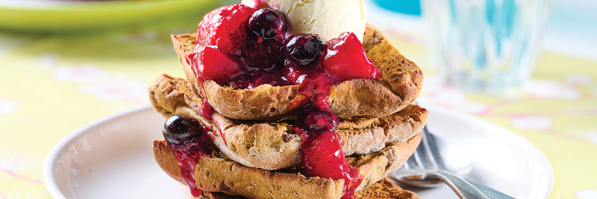 Warburtons Gluten Free Fruity Bun Stack with Berry Compote