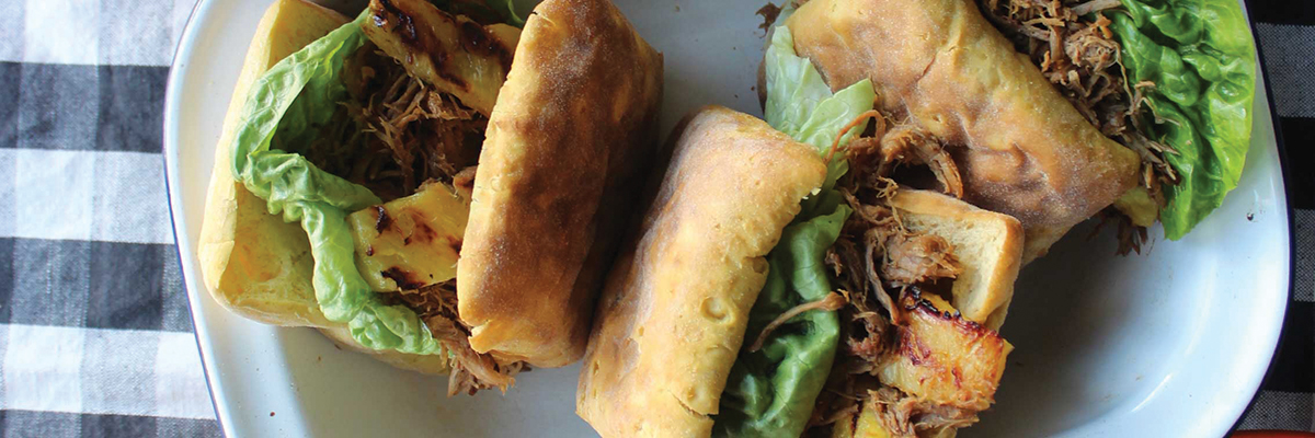 Warburtons Gluten Free BBQ Pulled Pork Brioche Rolls with Homemade Slaw and Charred Pineapple