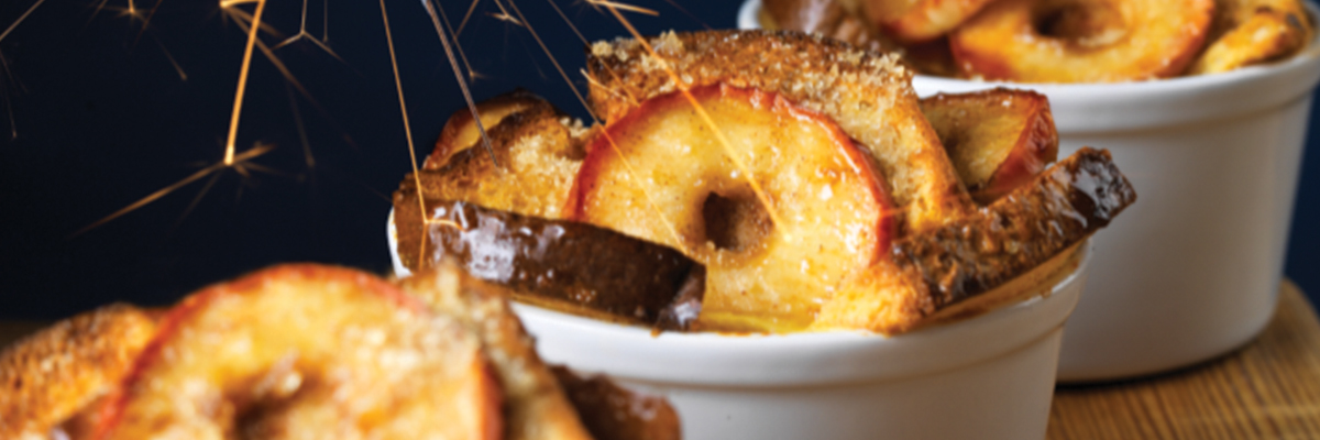 Warburtons Gluten Free Bonfire Night Toffee Apple Bread and Butter Pudding