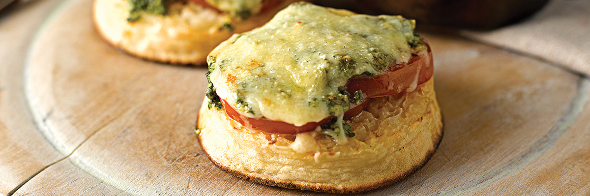 Warburtons Gluten Free Cheese, Tomato and Pesto Crumpets