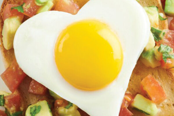 Warburtons Gluten Free Heart Shaped Egg and Avocado Salsa on Toast