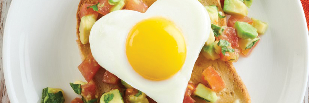 Warburtons Gluten Free Heart Shaped Egg and Avocado Salsa on Toast