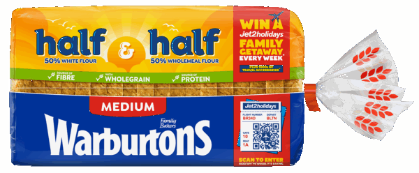 Warburtons Half & Half Medium (800g)