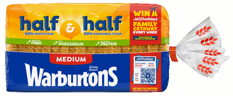 Warburtons Half & Half Medium (800g)