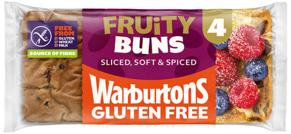 Warburtons Gluten Free Cinnamon and Raisin Fruity Buns (GF)