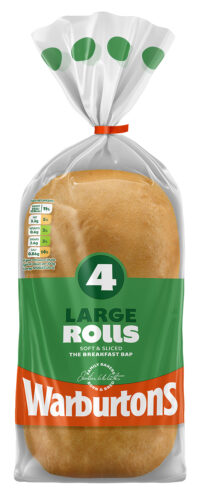 4 Large White Rolls