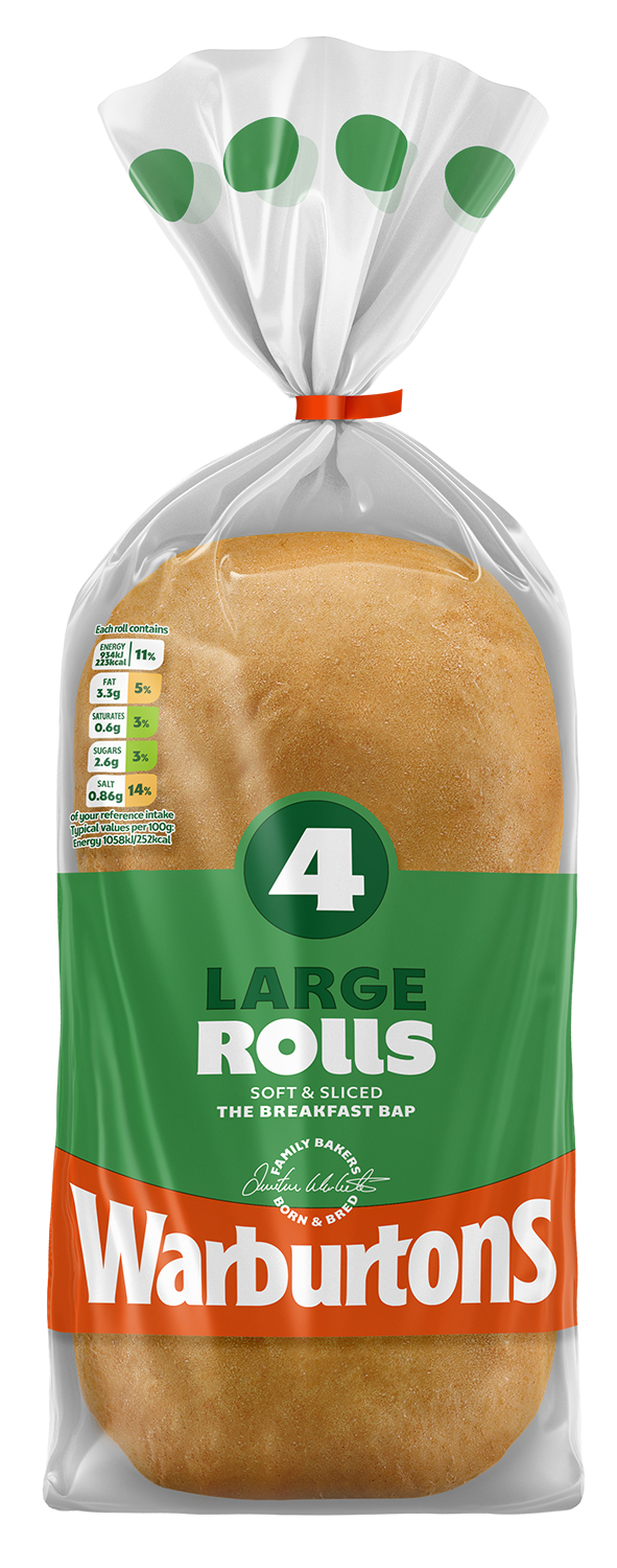 4 Large White Rolls